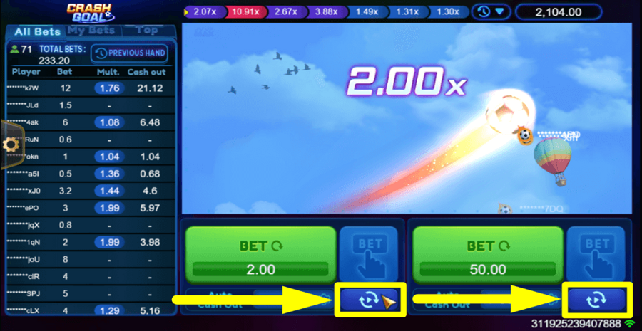 crash goal autoplay feature