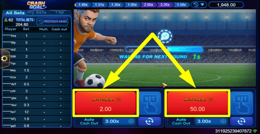 crash goal cancel button