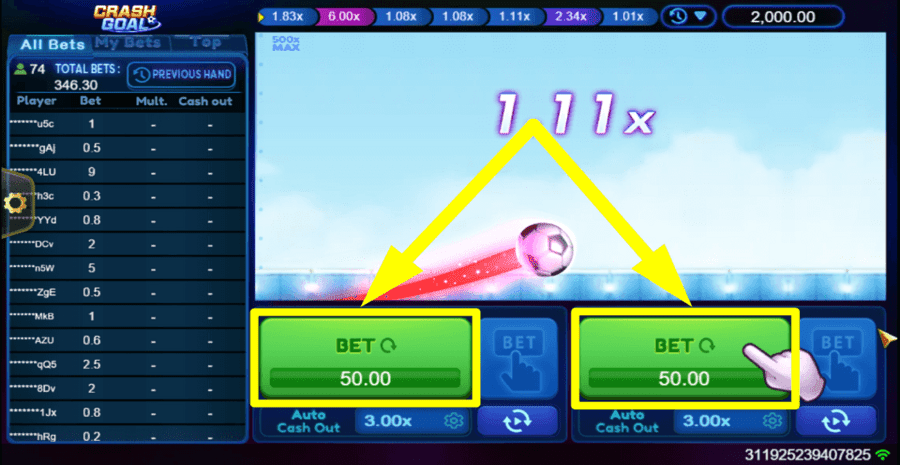 crash goal start button