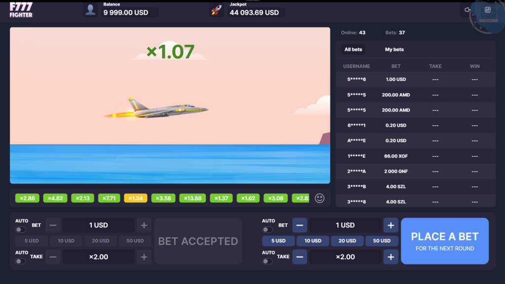 f777fighter interface