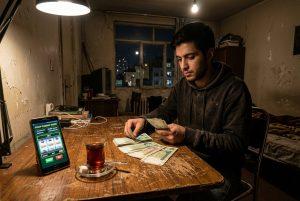بازیکن ایرانی با شارژ کم در حال بازی پوپ روی موبایل