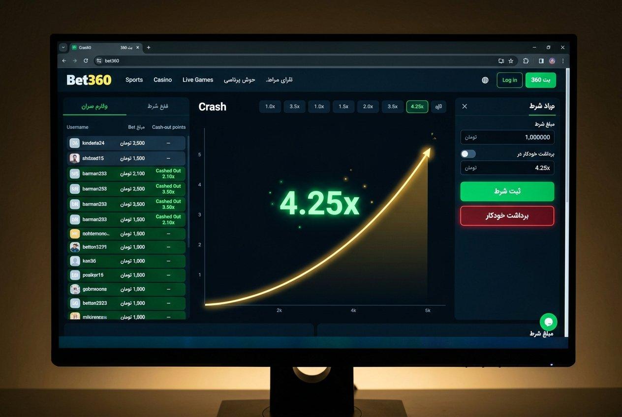 سایت شرط بندی بت 360 (Bet360)؛ بررسی اعتبار، بازی انفجار و آدرس جدید در ۱۴۰۵ 5 تحلیل الگوریتم و ضرایب بازی انفجار در سایت بت 360