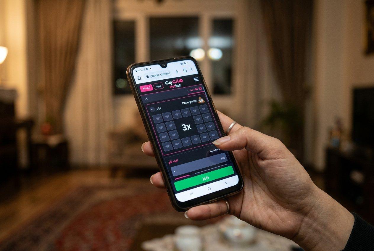محیط بازی پوپ در سایت هات بت روی موبایل