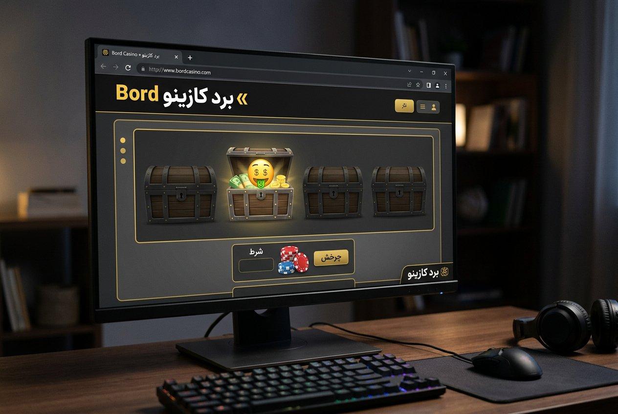 لابی کازینو و بازی پوپ در سایت برد کازینو روی مانیتور