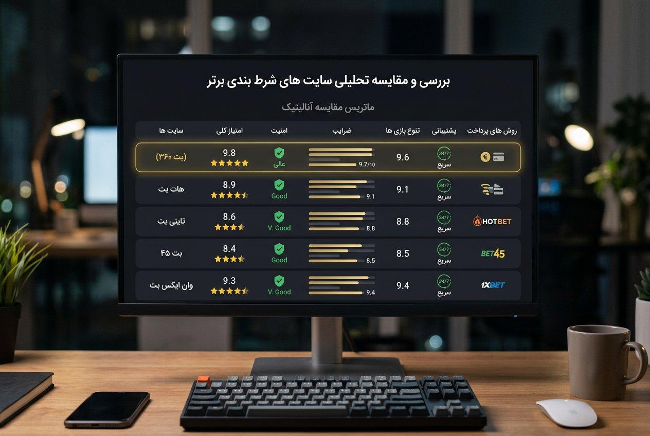 سایت شرط بندی بت 360 (Bet360)؛ بررسی اعتبار، بازی انفجار و آدرس جدید در ۱۴۰۵ 9 مقایسه جامع اعتبار و امکانات بت 360 با سایت های برتر ایرانی
