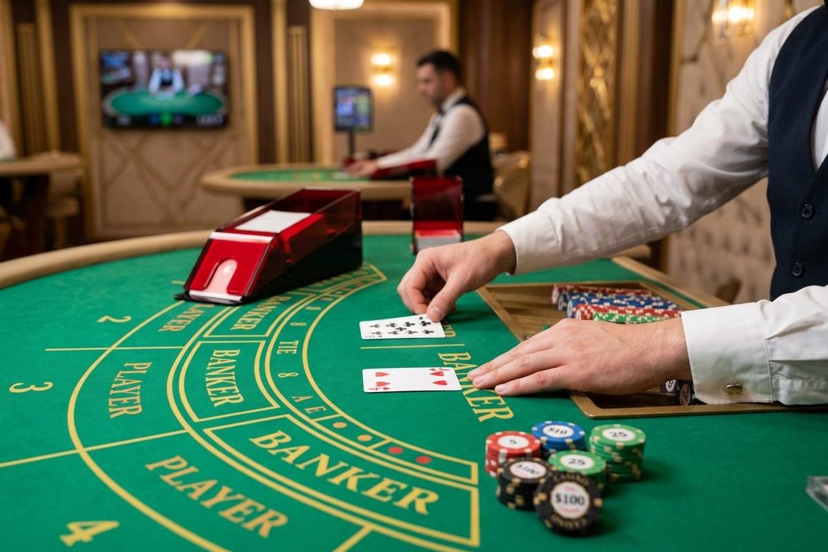 2 live baccarat table dealer