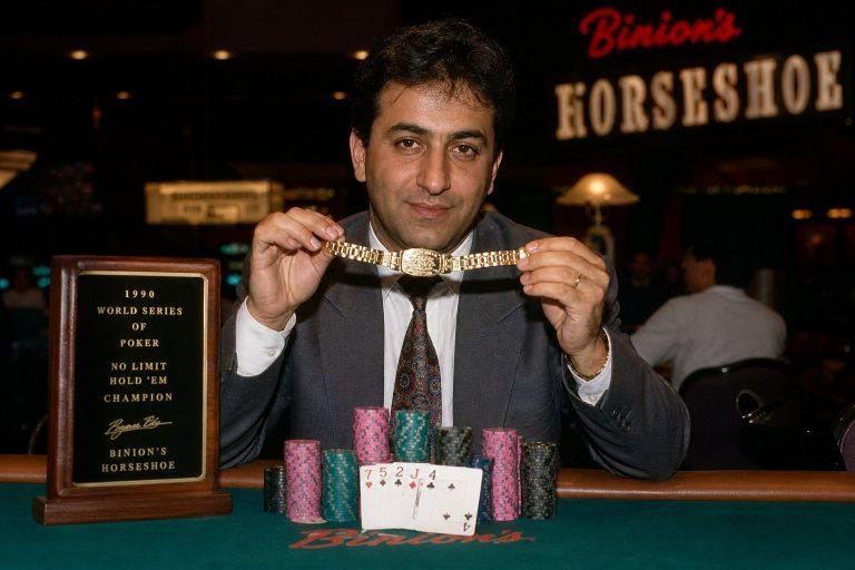 منصور مطلوبی قهرمان WSOP 1990 با دستبند طلا در کازینو بین‌یون لاس‌وگاس