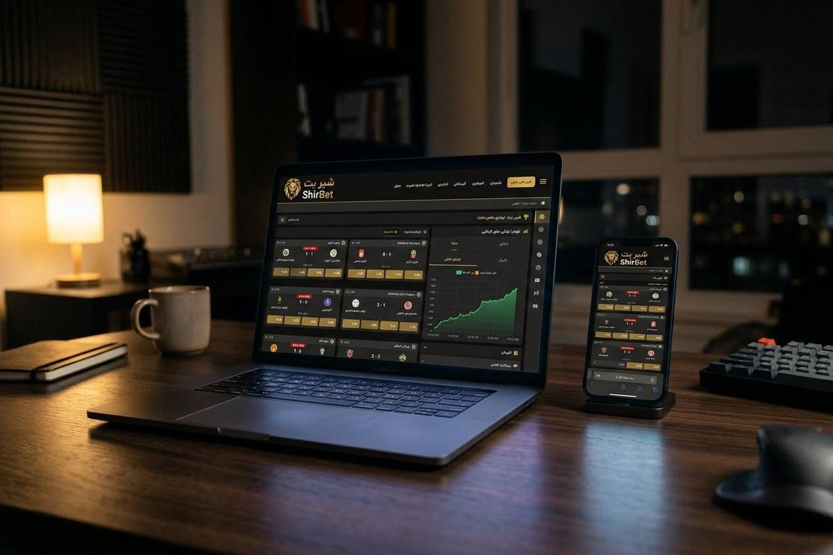 سایت شرط بندی شیر بت (ShirBet) روی لپ تاپ و موبایل