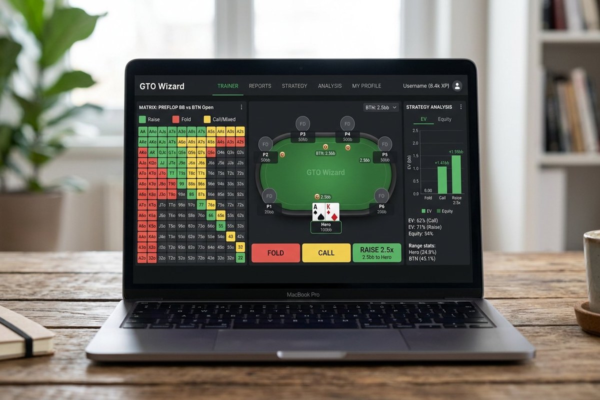 محیط اپلیکیشن GTO Wizard؛ سالور و مربی ابری پوکر در مرورگر