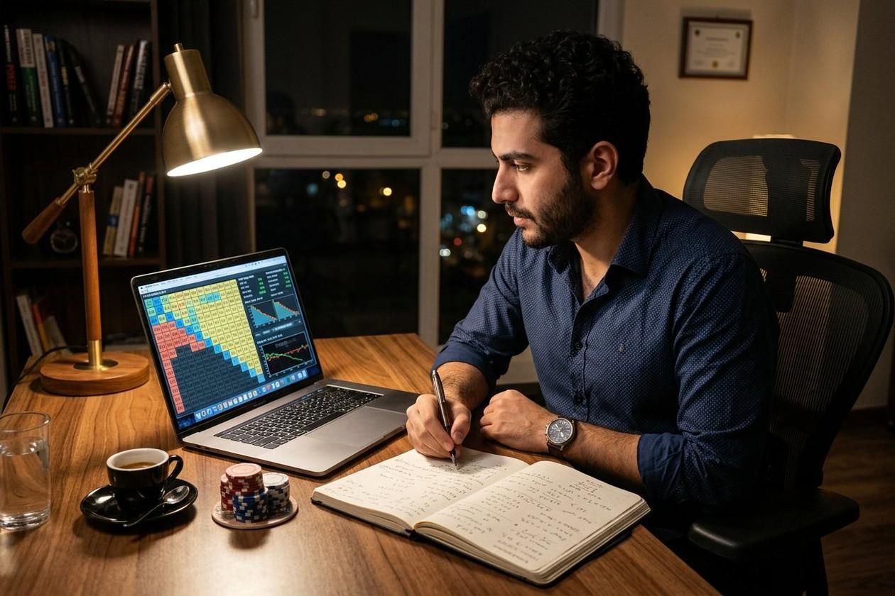 محاسبه فولد اکوئیتی و نسبت ریسک به پاداش برای زمان‌بندی بلوف در پوکر