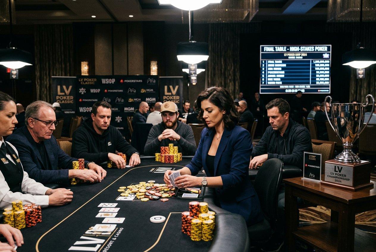 میز نهایی های‌رولر ۲۵ هزار دلاری WSOP با استک‌های بلند ژتون