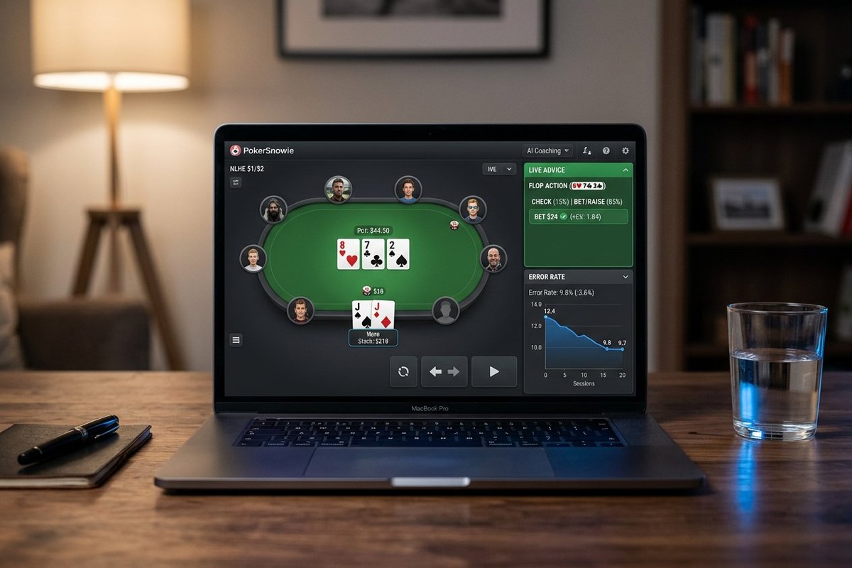 مربی هوش مصنوعی PokerSnowie و شاخص نرخ خطا در تمرین پوکر